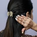 Matte Rectangle Mini Hair Claw 1Pc view 3