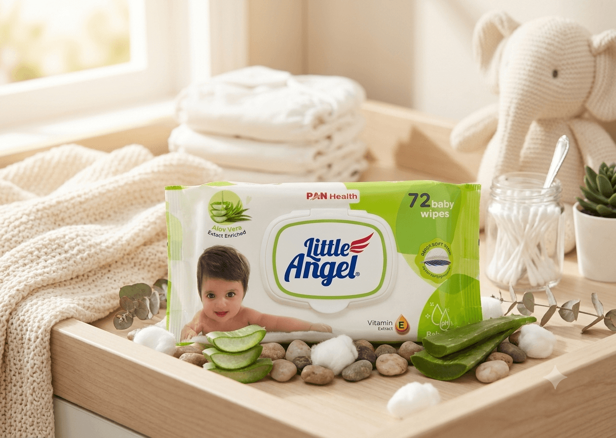 Little Angel (PAN Health) Baby Wipes ,72 Wipes