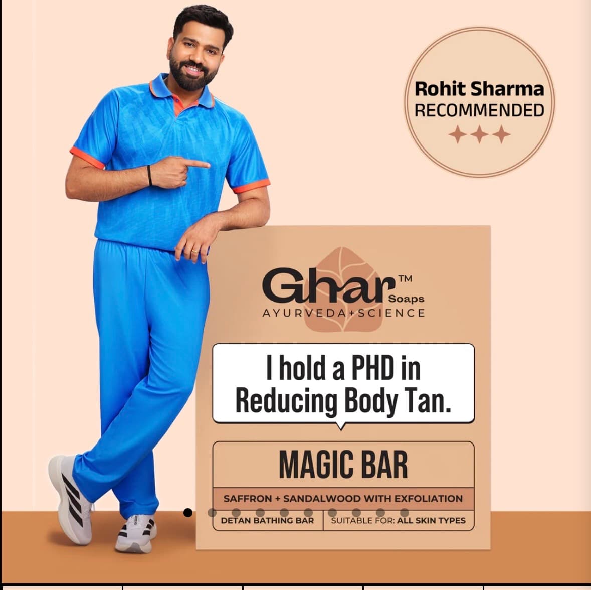 Ghar soap Magic Bar saffron + sandalwood detan bathing bar 1 pc