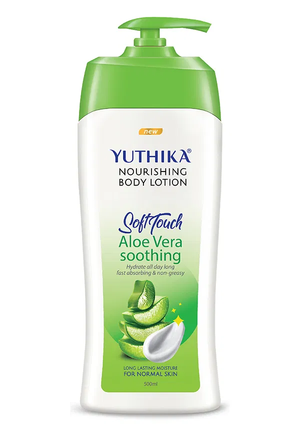 Yuthika Aloe Vera Body Lotion for Instant Hydration, Fast Absorbing | 300ml Flip | Pack of 1 | Size: 500 gm By Yuthika